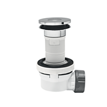Ensemble bonde + siphon XS Pure gain de place, pour vasque à poser sur plan - WIRQUIN